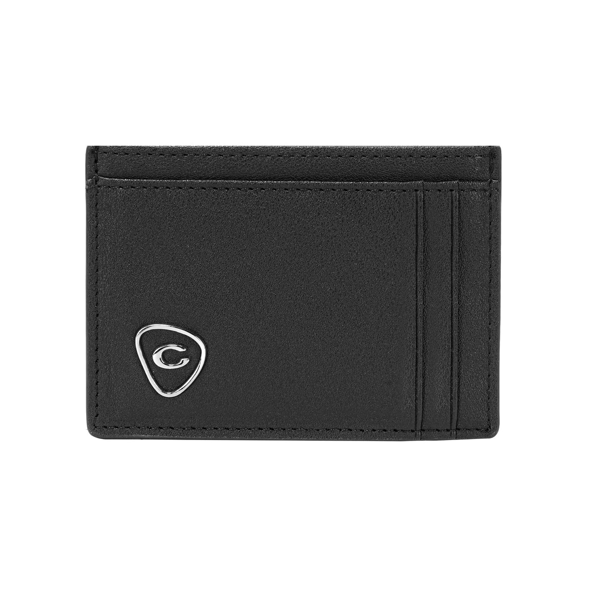 Guess Men's Leather Trifold Credit Card Wallet, Black