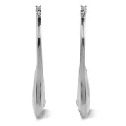 Ashley Minimalist Baguette Earrings (Silver)